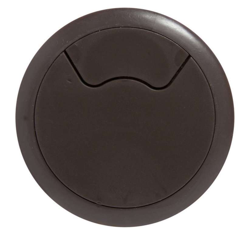 ROCO Round Cable Management Desk/Counter Port Brown 64mm