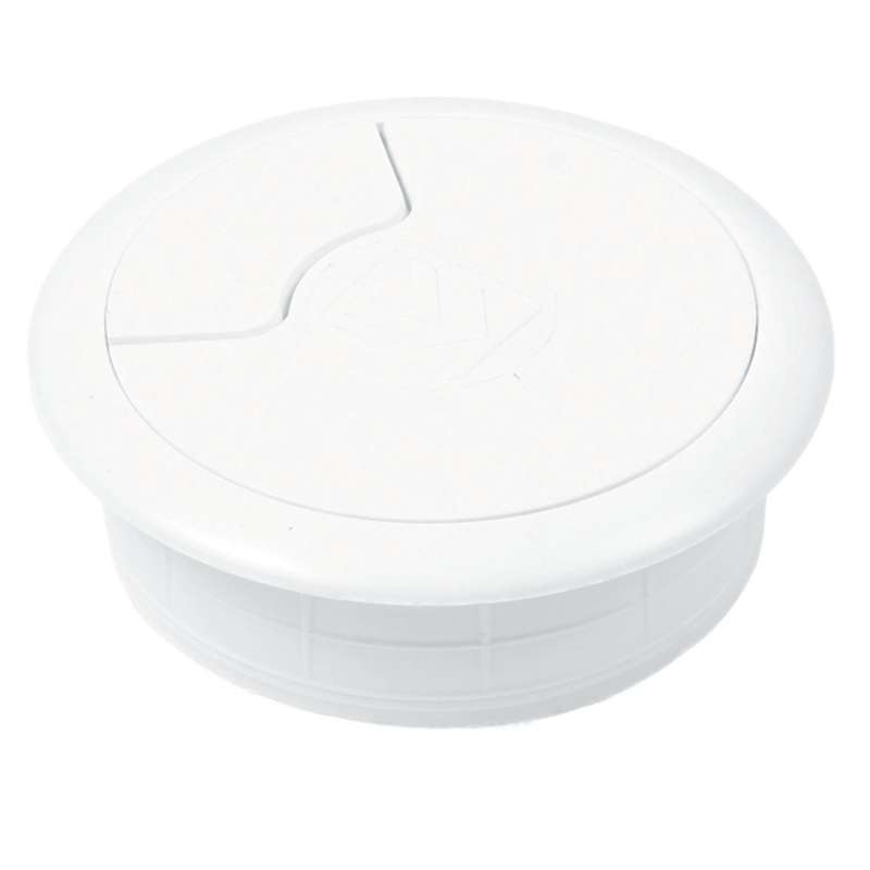 ROCO Round Cable Management Desk/Counter Port White 64mm
