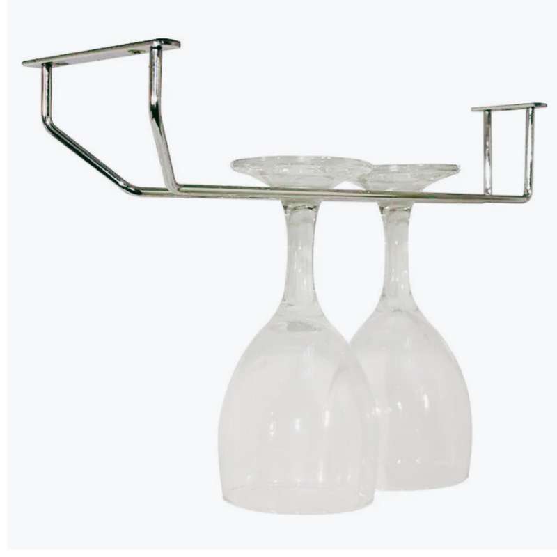 ROCO One Row Wine Glass Holder Chrome For 3 Glasses