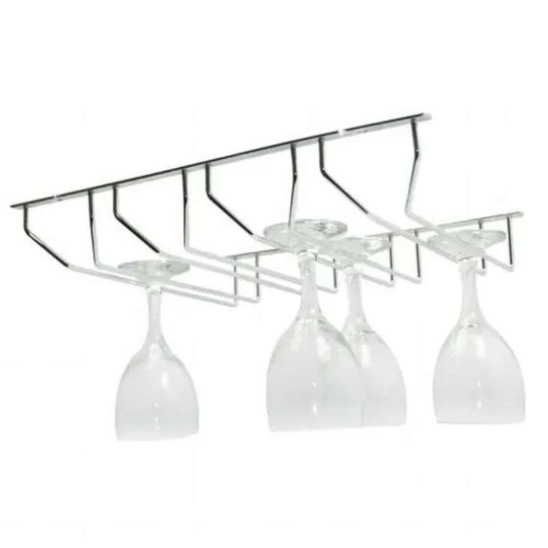 ROCO Wine Glass Holder 4 Row Chrome 345mm For 12 Glasses