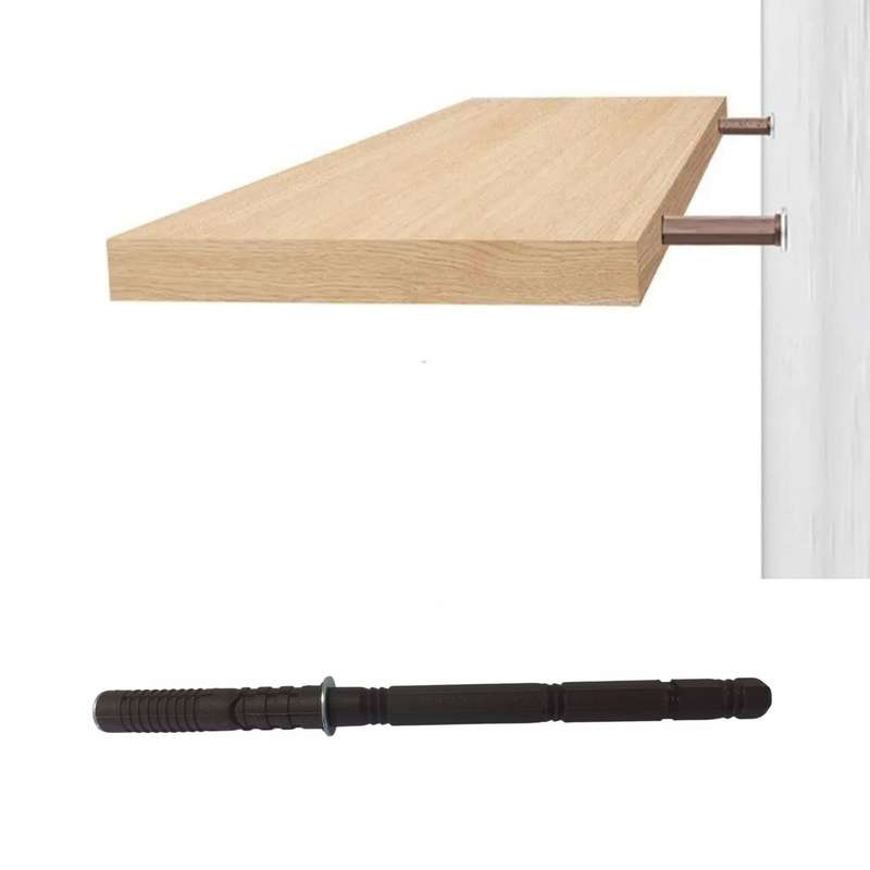 ROCO Shelf Support Concealed Brown 14mm x 140mm ( 2 Pack )