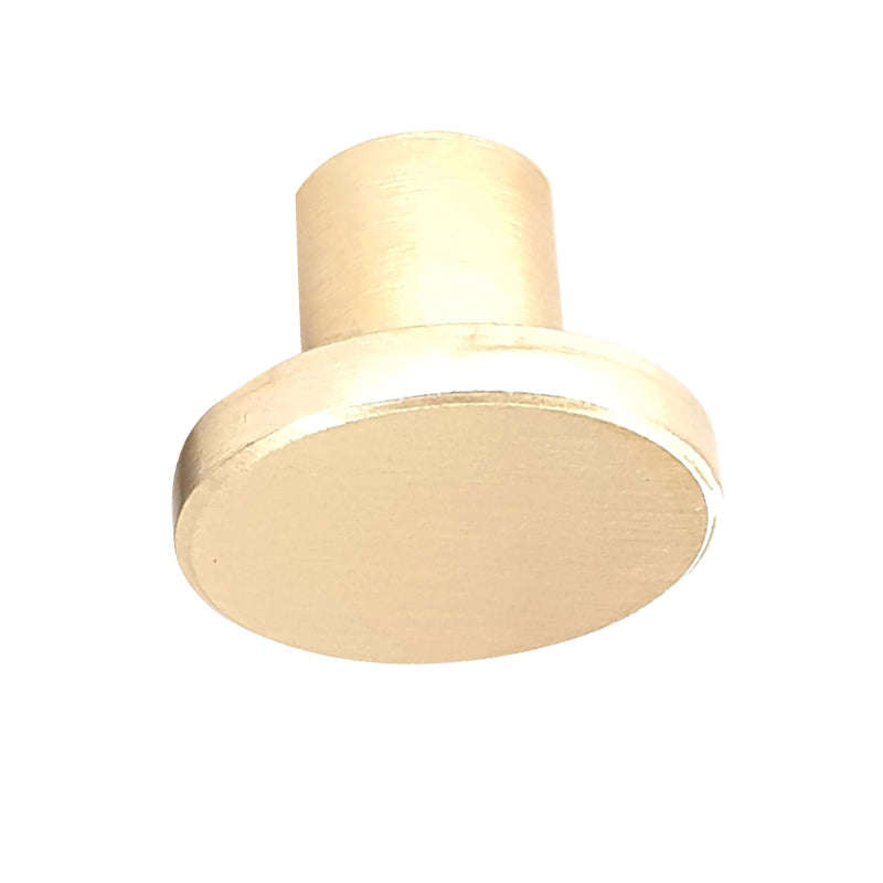 ROCO Flat Button Drawer Knob Brushed Brass 30mm