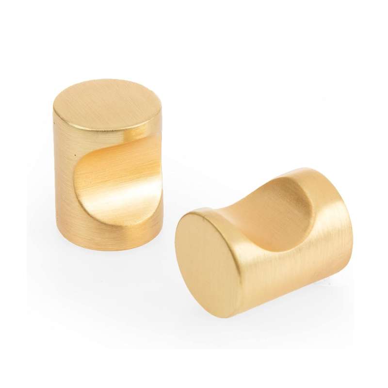 ROCO Cylindrical Drawer Knob Brushed Brass 20mm