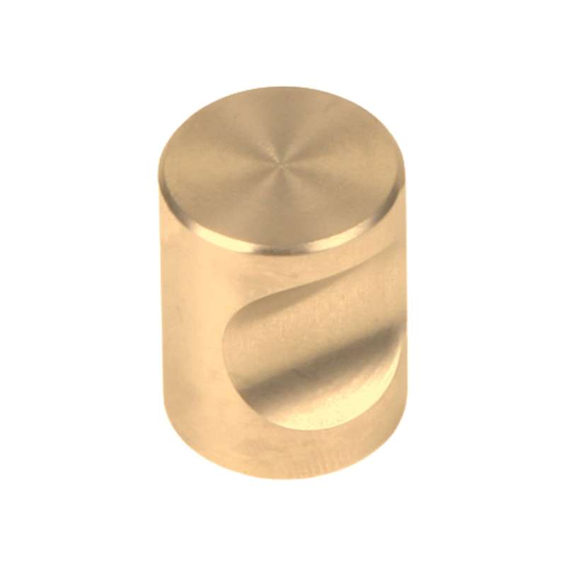 ROCO Cylindrical Drawer Knob Brushed Brass 20mm