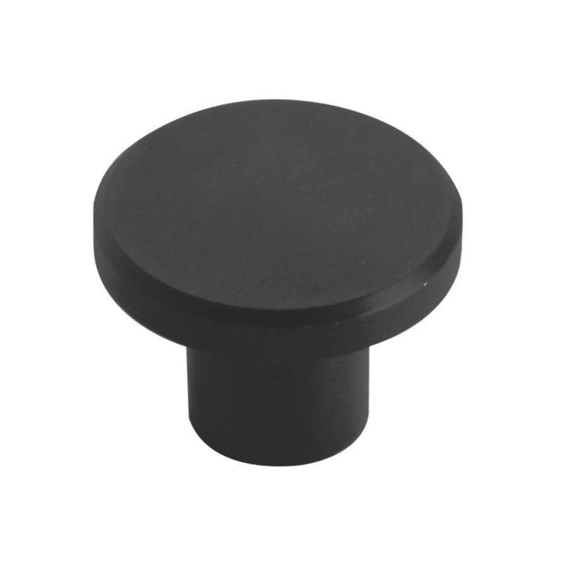 ROCO Flat Button Drawer Knob Matt Black 30mm