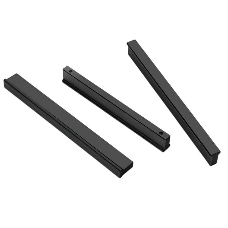 ROCO T Strip Cupboard Handle Brushed Matt Black  150mm