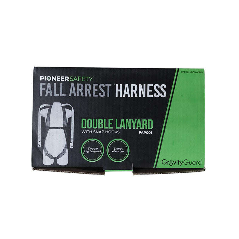 PIONEER SAFETY Harness Double Lanyard & Snap Hooks Comfort Padding