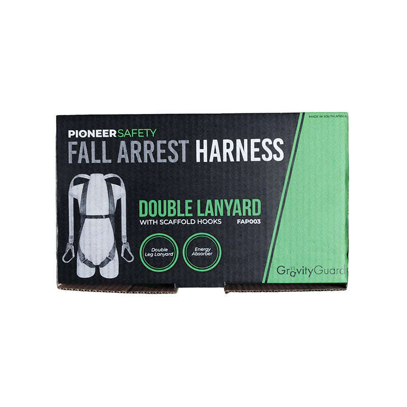 PIONEER SAFETY Harness Double Lanyard & Scaffold Hooks Comfort Padding