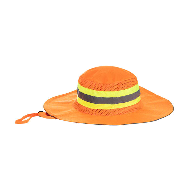 PIONEER SAFETY Bush Hat High Visibilty With Reflective Tape Orange
