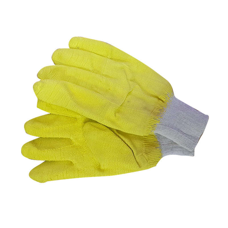 PIONEER SAFETY Yellow Comarex Crinkle Knit Wrist Glove Fully Dip Large G032