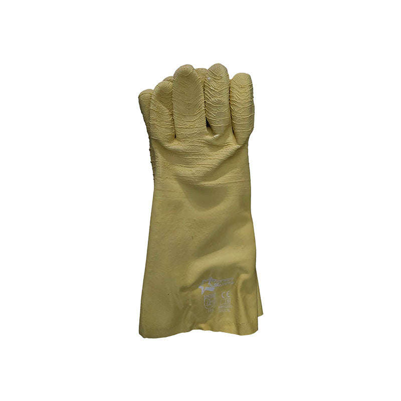 PIONEER Gloves Latex Crinkle Yellow Comarex Full Dip Gaunt Elbow 35cm