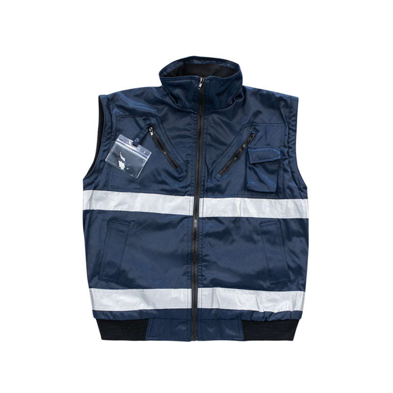PIONEER SAFETY Bunny Jacket Detachable Sleeves Navy