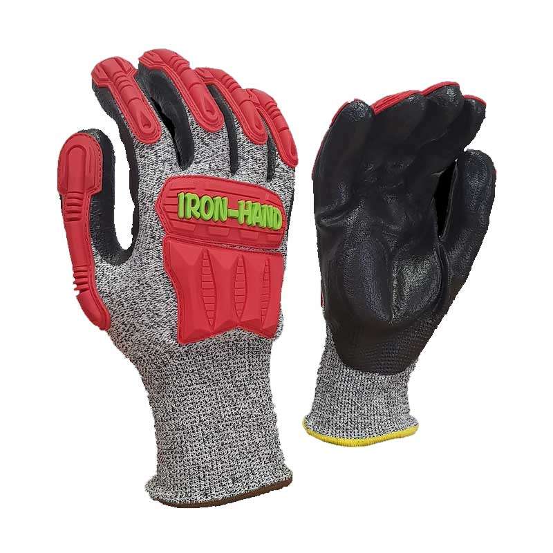 PIONEER SAFETY Gloves Maxmac Iron Hand 13G Shell Level 5 Cut Resistance TPR