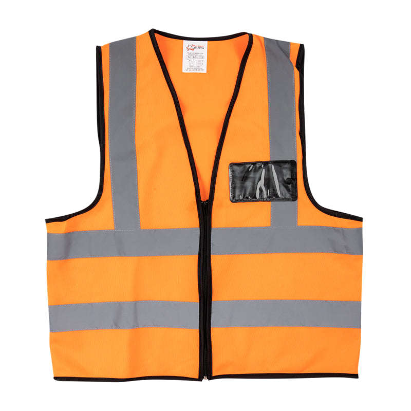 PIONEER SAFETY Vests Reflective Fluorescent Orange Zip Pocket Large ( 10 Pack )