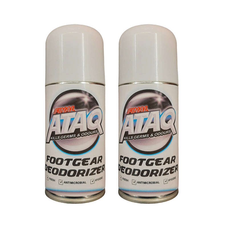 FINAL ATAQ Footgear Deodoriser Shoe Sanitiser Disinfectant Spray 125ml - 2 Pack