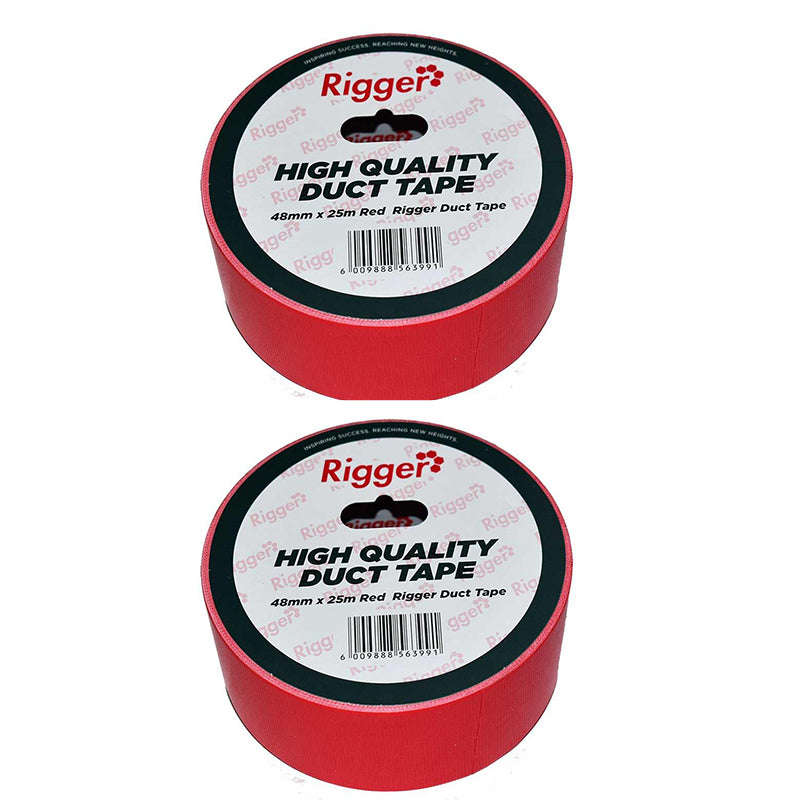 RIGGER Duct Tape Red 48mm x 25m ( 2 Pack )