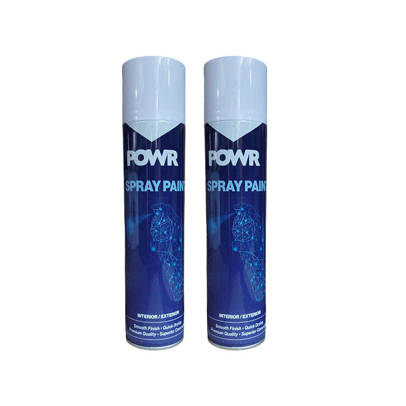 POWR Spray Paint Gloss White 300ml ( 2 Pack )