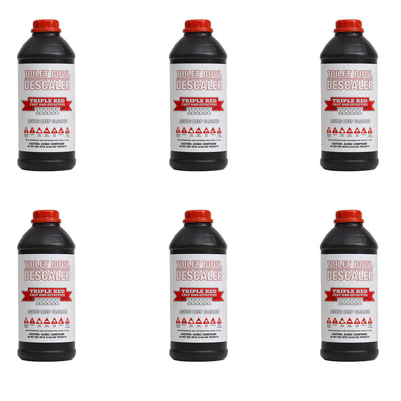 TRIPLE RED Toilet Bowl Descaler and Cleaner 1 Litre ( 6 Pack )