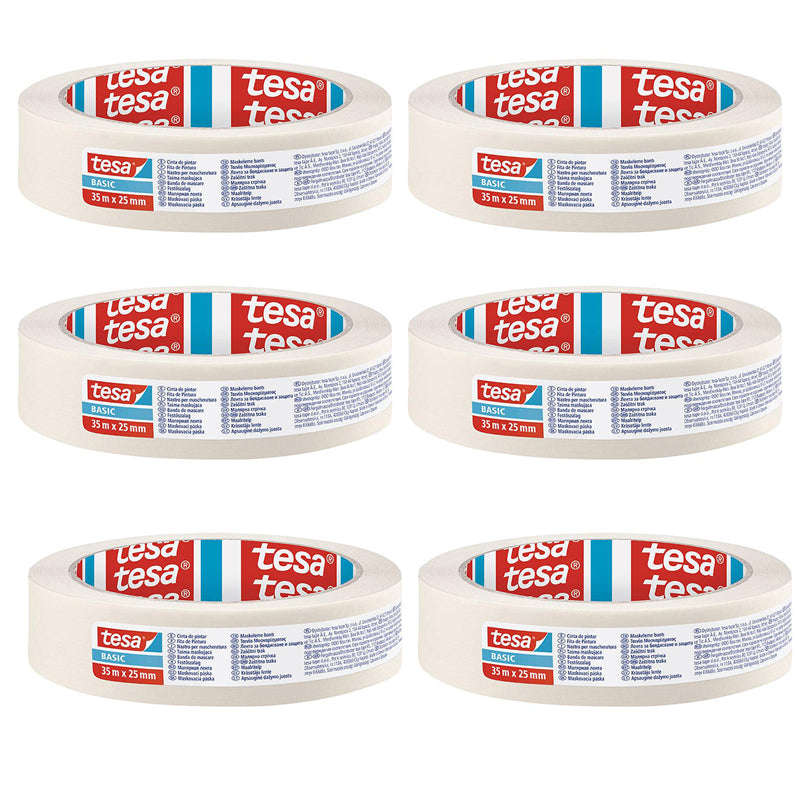 TESA Masking Tape Basic 35m x 25mm ( 6 Pack )