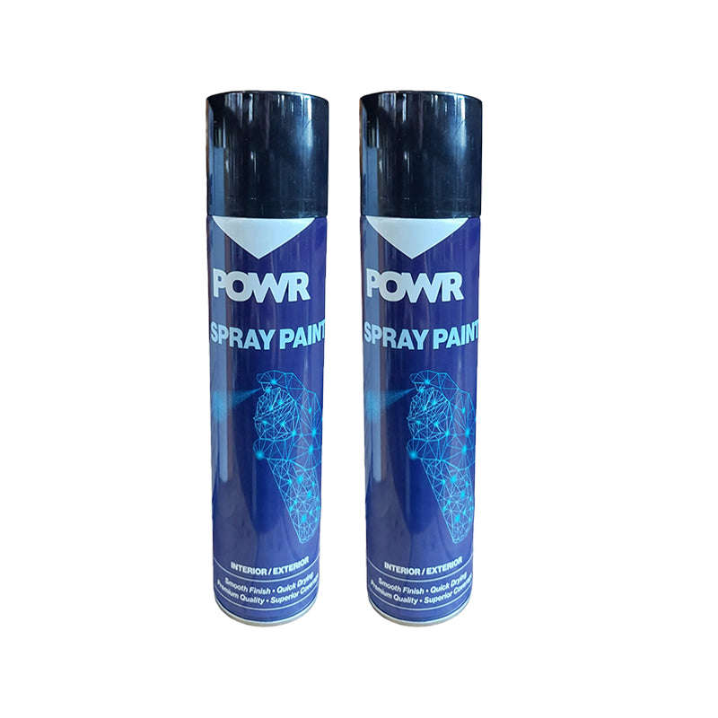 POWR Spray Paint Matt Black 300ml ( 2 Pack )