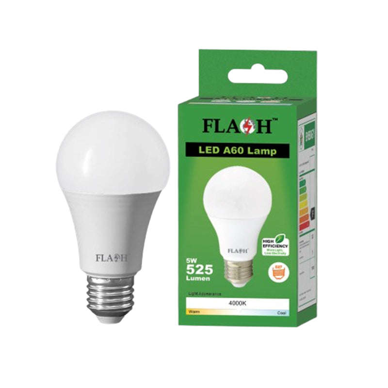 FLASH LED High Efficiency All Purpose Light Bulb 5W A60 Lamp E27 (10 pack)