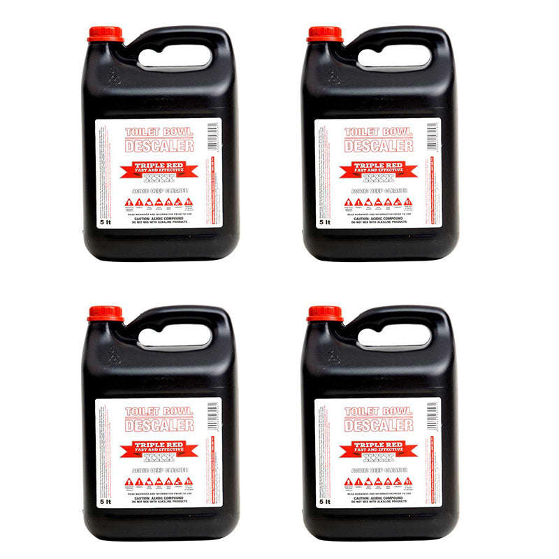 TRIPLE RED Toilet Bowl Descaler and Cleaner 5 Litre ( 4 Pack )