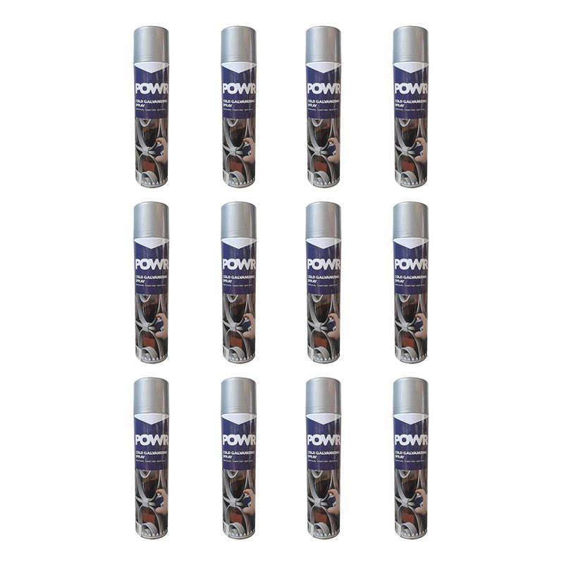 Powr Cold Zinc Galvanising Spray Paint 300ml ( 12 Pack )