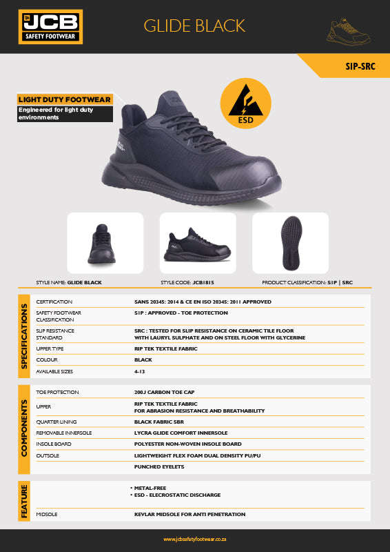 JCB Glide Black Carbon Toe Safety Shoe