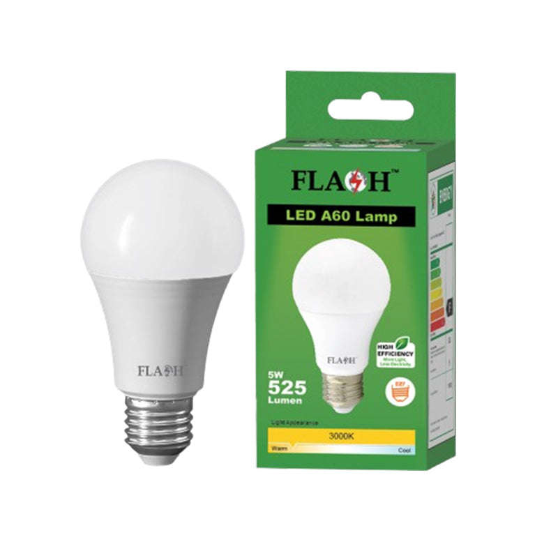 FLASH LED High Efficiency All Purpose Light Bulb 5W A60 Lamp E27 (10 pack)