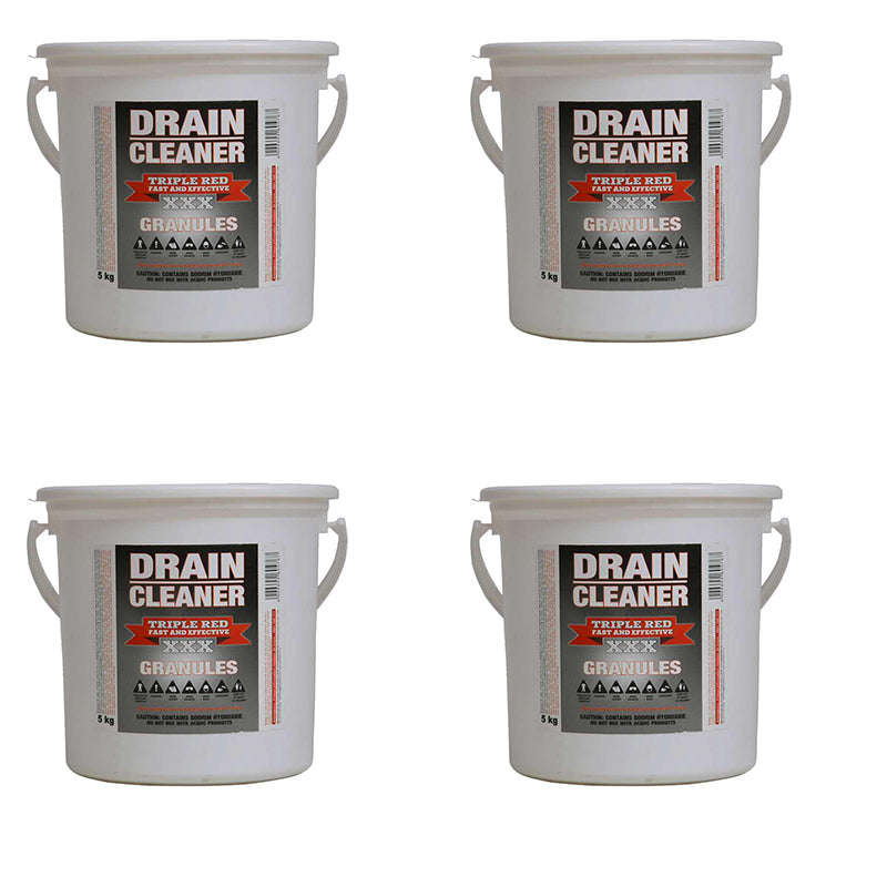 TRIPLE RED Drain Cleaner Granules 5Kg ( 4 Pack )