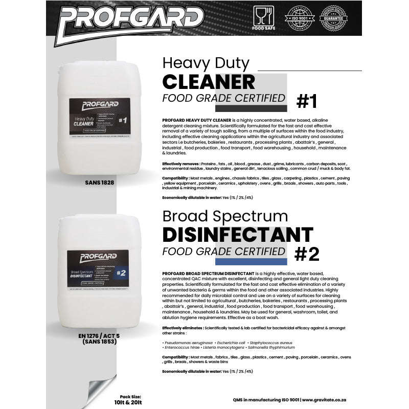 PROFGARD #2 Broad Spectrum Disinfectant Food Grade 10 Litre
