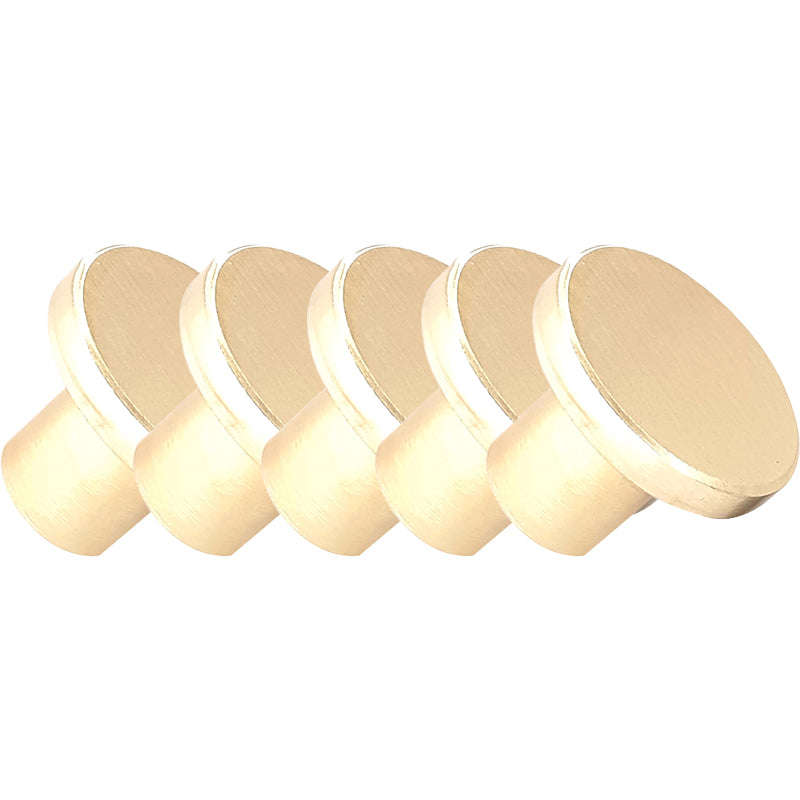 ROCO Flat Button Drawer Knob Brushed Brass 30mm ( 5 Pack )