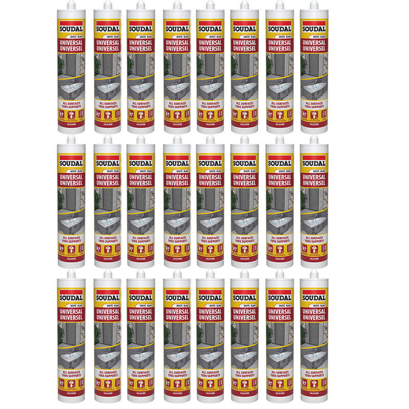 SOUDAL Universal Silicone Sealant White 270ML ( 24 Pack )