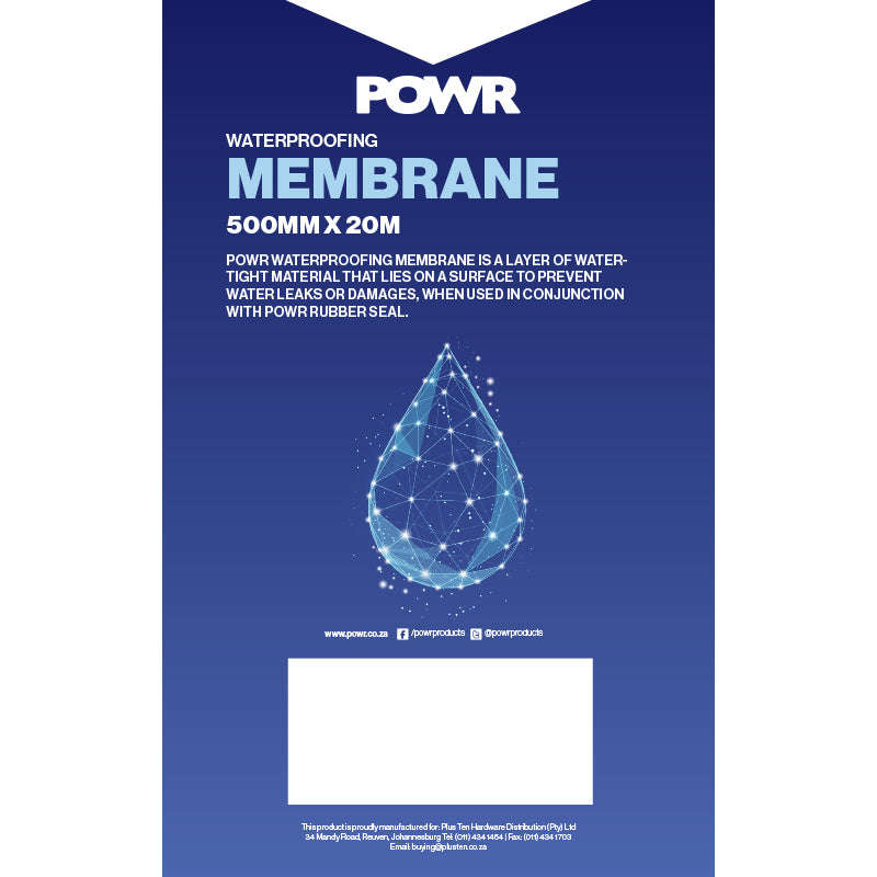 POWR Waterproofing Membrane Premium Grade 500mm X 20m