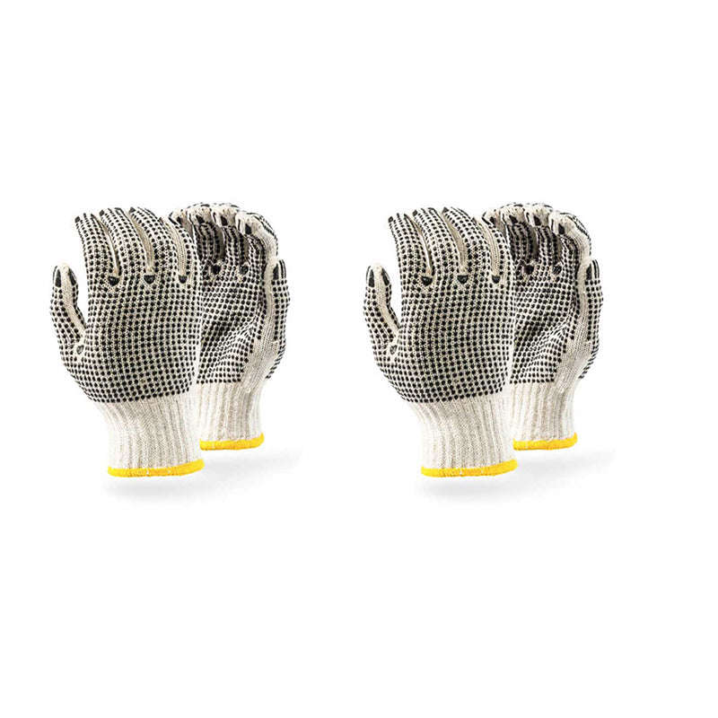 PIONEER SAFETY Cotton PVC Polka Double Sided Gloves Enhanced Grip G034 ( 2 Pack )