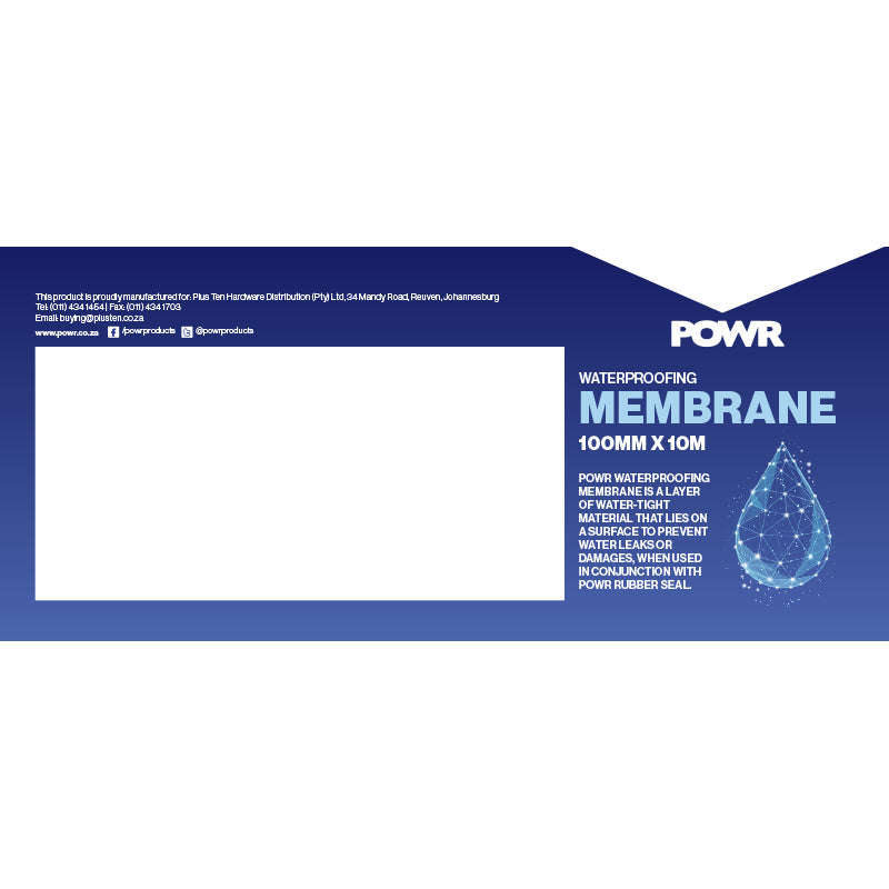 POWR Waterproofing Membrane Premium Grade 100mm X 10m