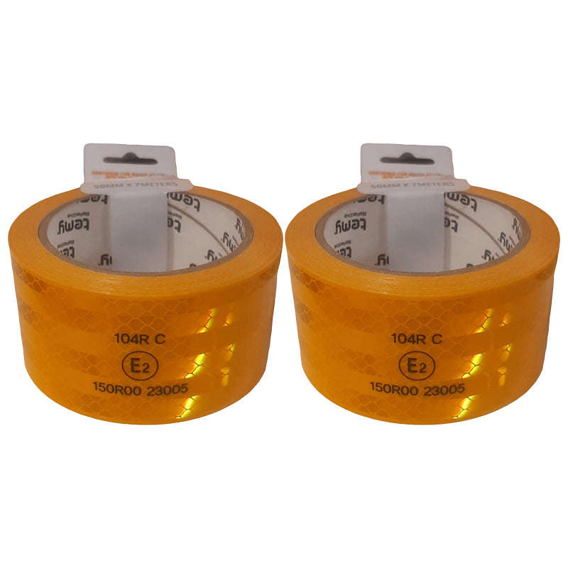 TEMY Reflective tape yellow 50mm x 7m ( 2 Pack )