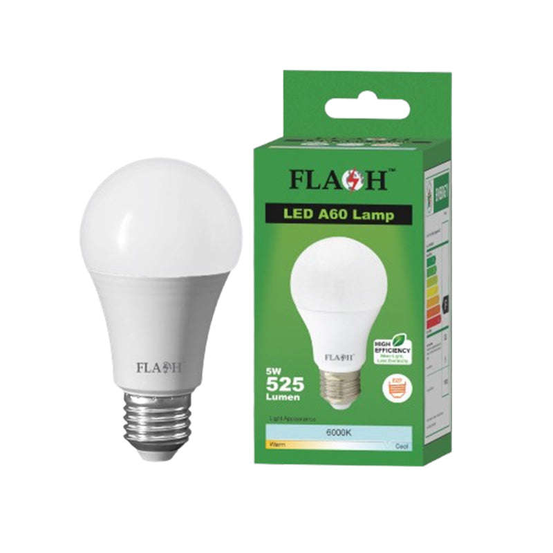 FLASH LED High Efficiency All Purpose Light Bulb 5W A60 Lamp E27 (10 pack)