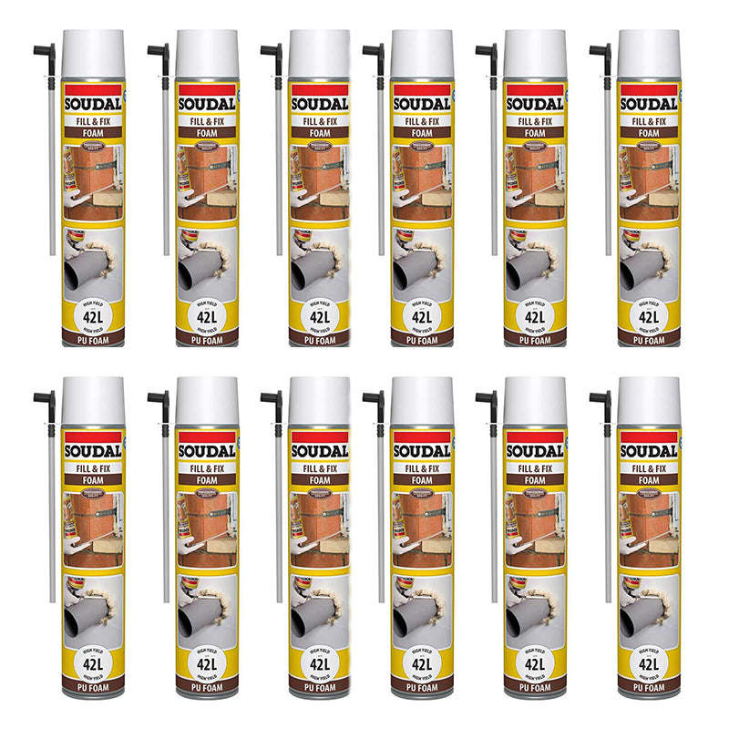 SOUDAL Fil and Fix Polyurethane Foam 500ml ( 12 Pack )