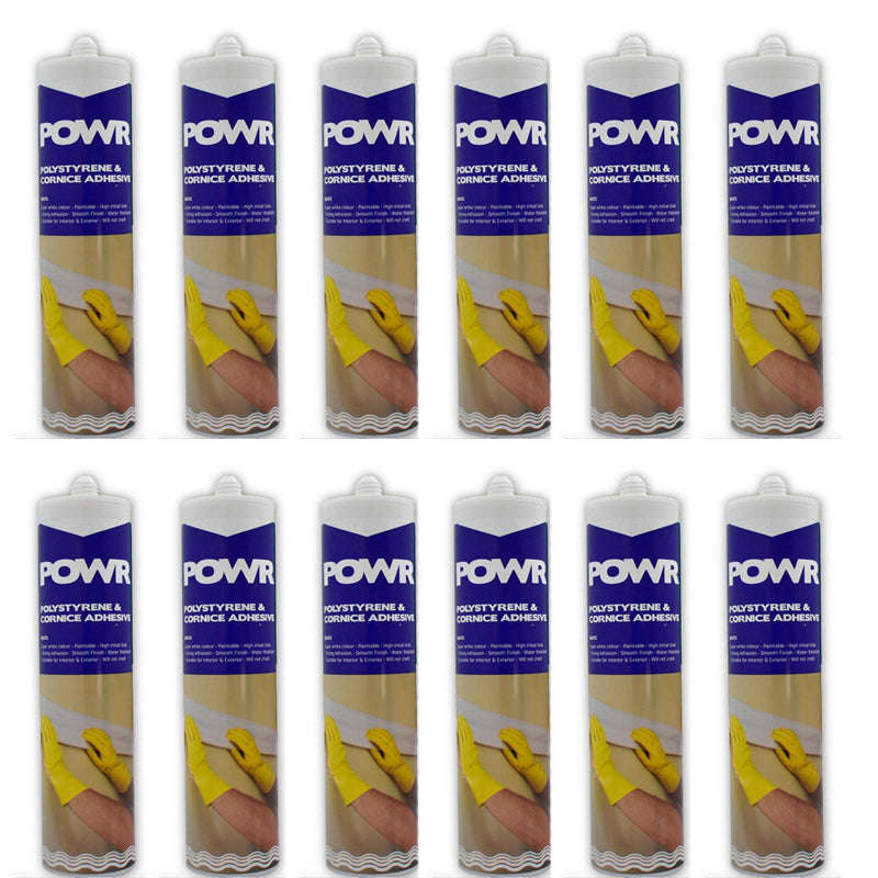 Powr Polystyrene and Cornice Adhesive Cartridge 280mm ( 12 Pack )