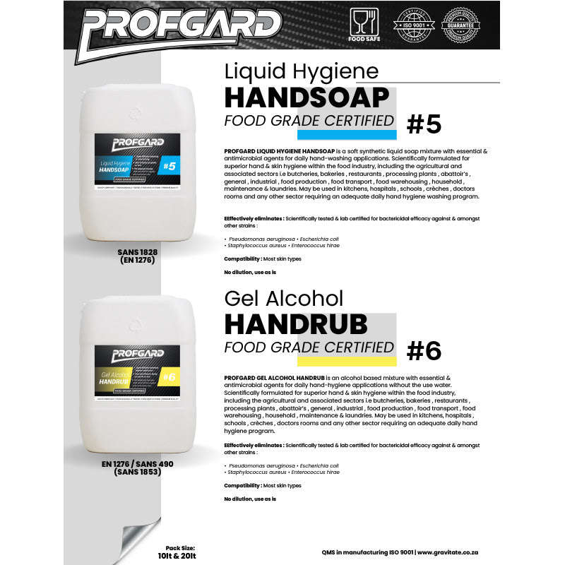PROFGARD #6 Gel Alcohol Food Grade Handrub 10 Litre