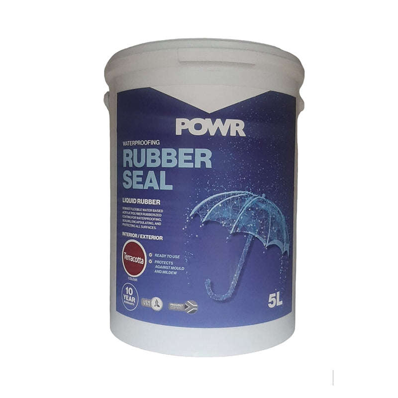 POWR Rubber Seal Waterproofing Coating Terracotta 5 Litre