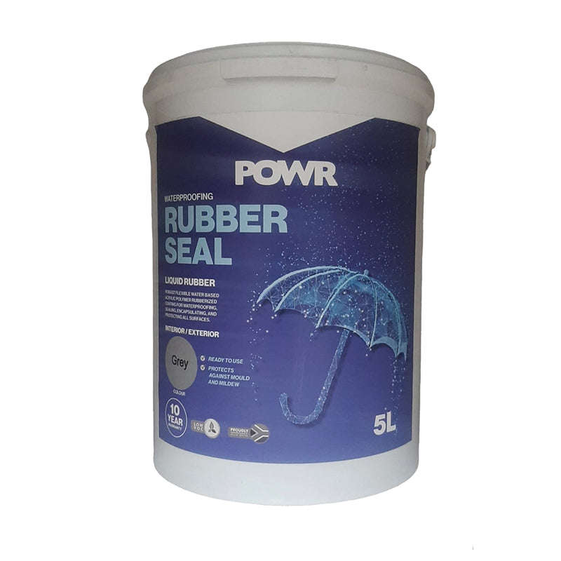 POWR Rubber Seal Waterproofing Coating Light Grey 5 Litre