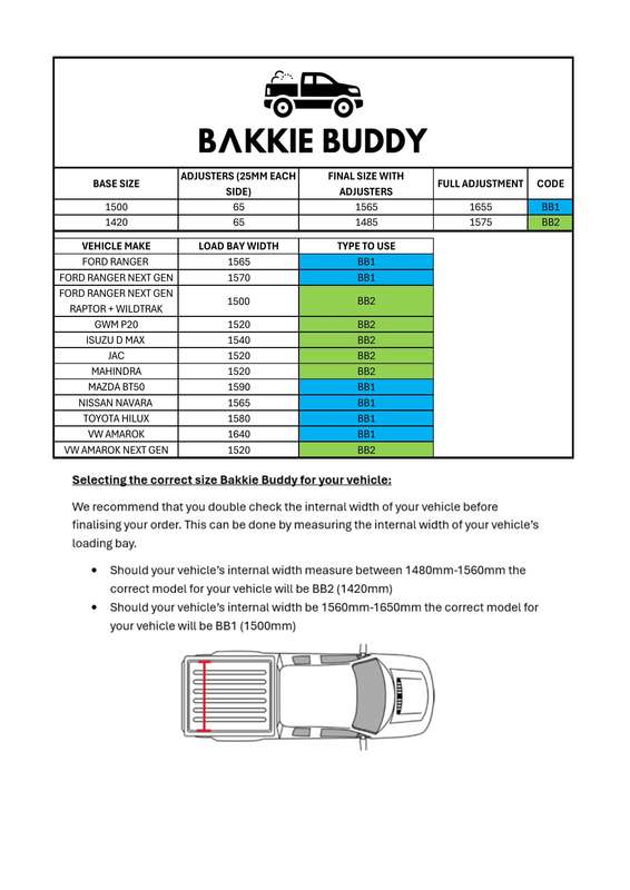 BAKKIE BUDDY Economic Loading Bay Separator & Organizer Black Powder Coated 1420mm