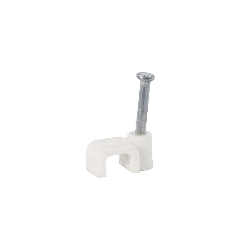 RUWAG Cable Clip Flat White 10mm ( Pack of 100 )