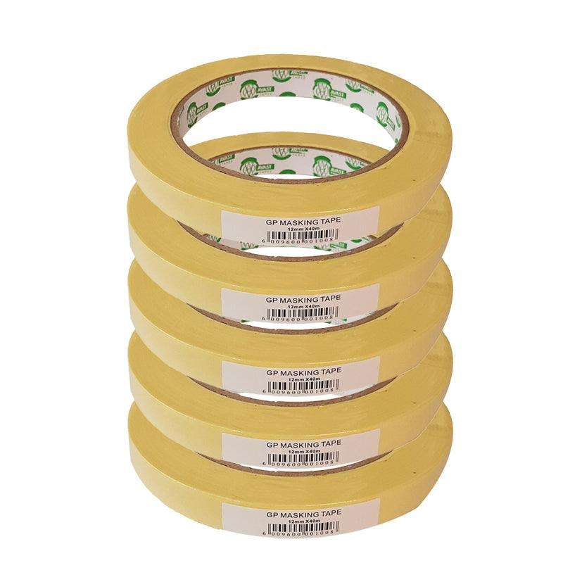 Masking Tape Avast General Purpose 12mmx40m (5 Pack)