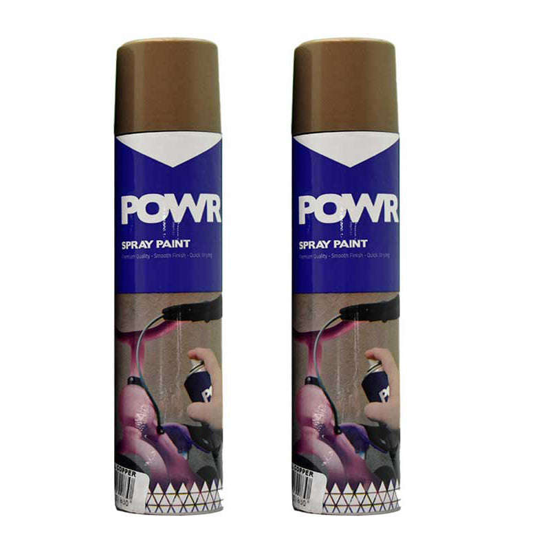 POWR Spray Paint Metallic Copper Natural 300ml ( 2 Pack )