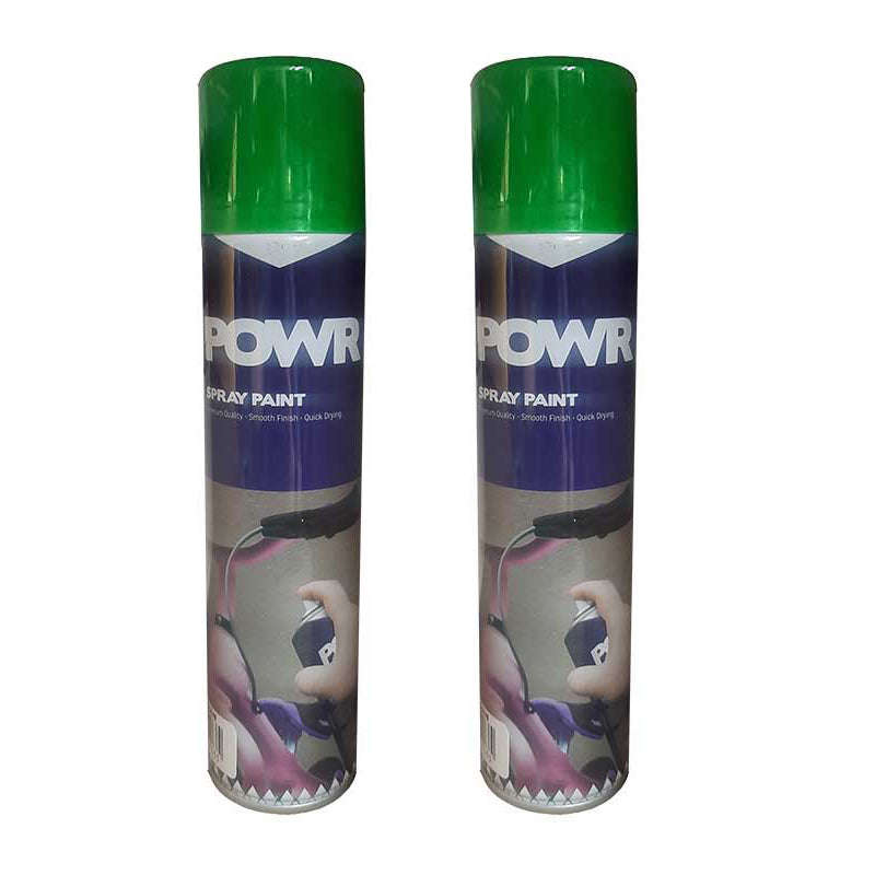 POWR Spray Paint Metallic Green 300ml ( 2 Pack )