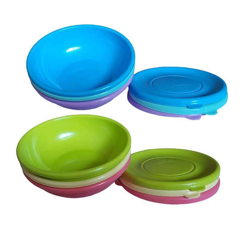 MISS MOLLY 6 Baby Feeding Bowl & 6 Lid Pastel BPA-Free