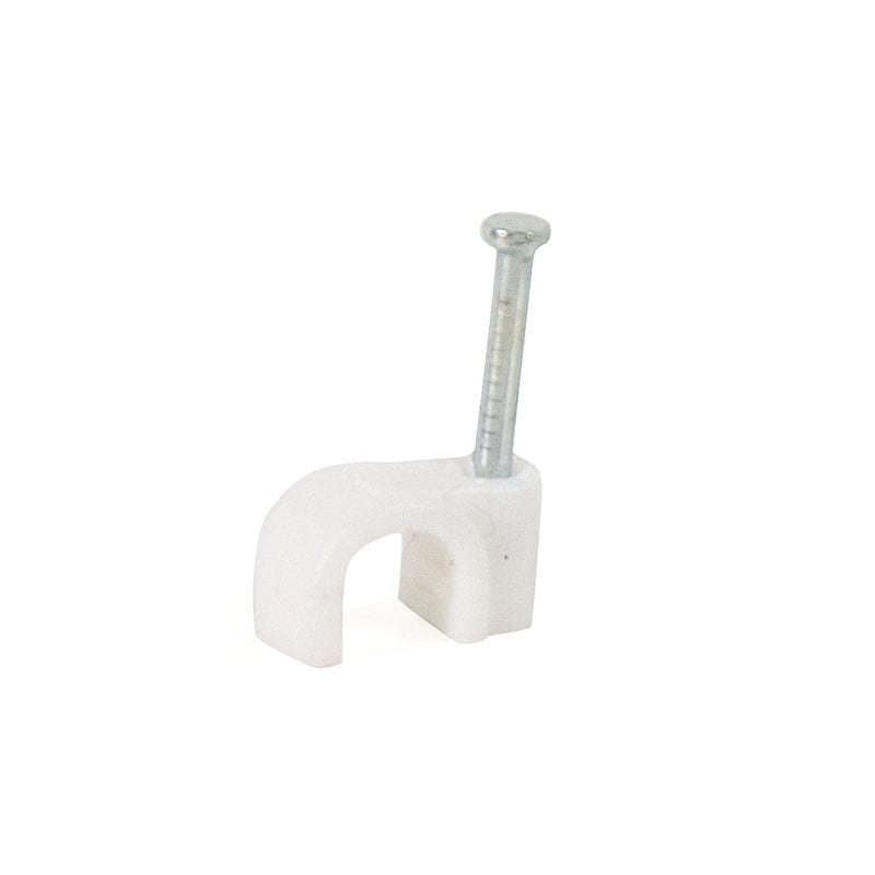 RUWAG Cable Clip Round White 8mm ( Pack of 100 )